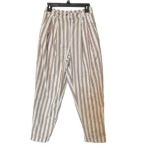Urban Outfitters Cotton Striped Percy Pleated High-Rise Tapered Pants 6